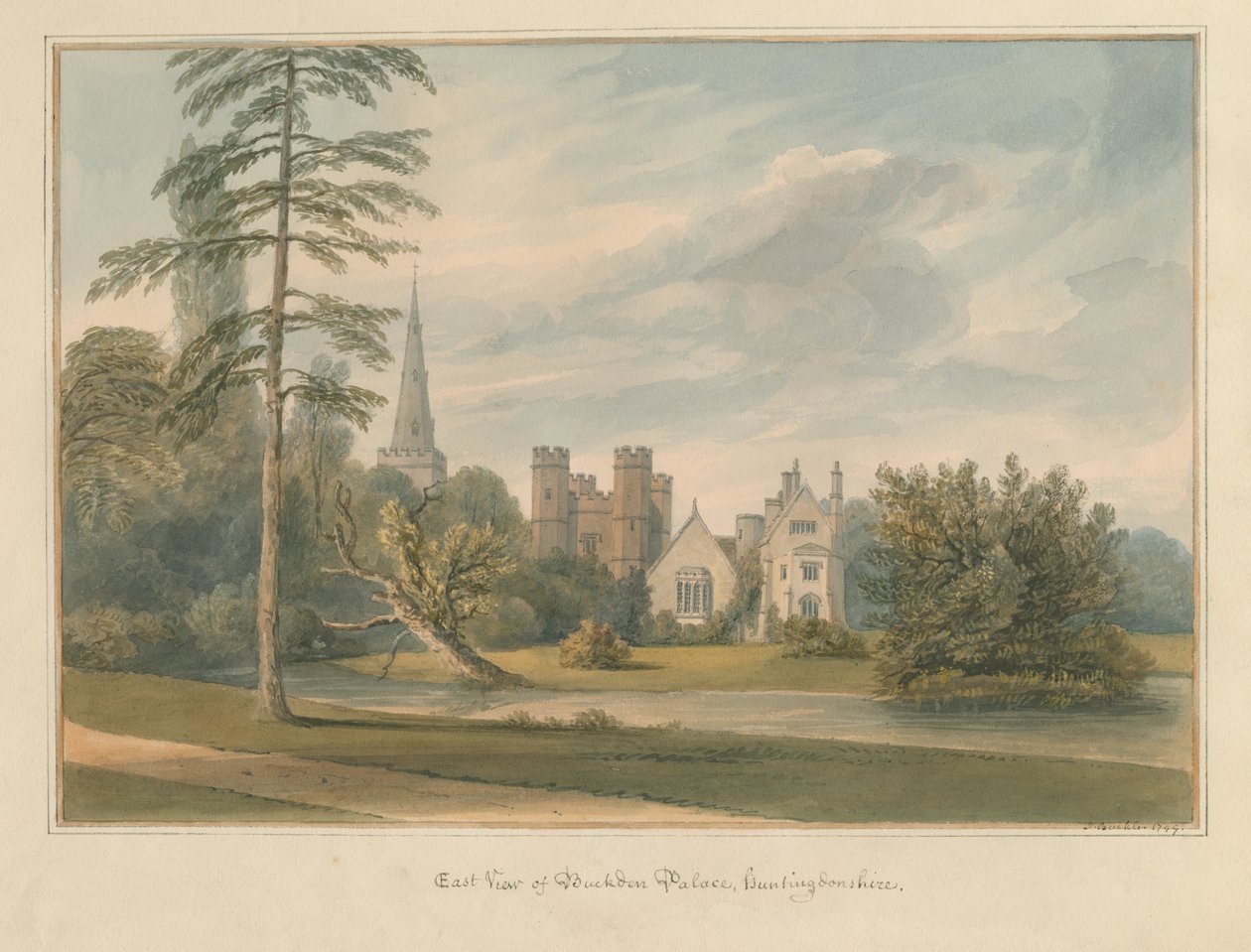Huntingdonshire - Buckdenin palatsi, 1799 tekijältä John Buckler