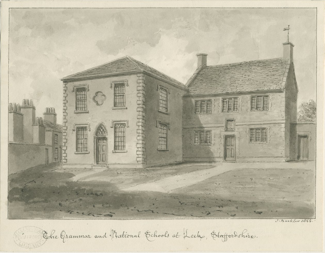 Leek Town - Lukio: seepiapiirustus, 1844 tekijältä John Buckler