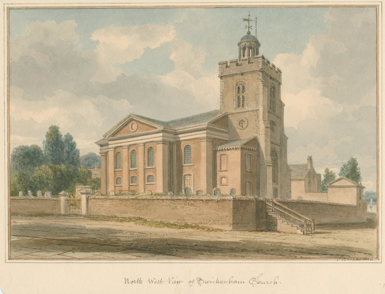 Middlesex - Twickenhamin kirkko, 1826 tekijältä John Buckler