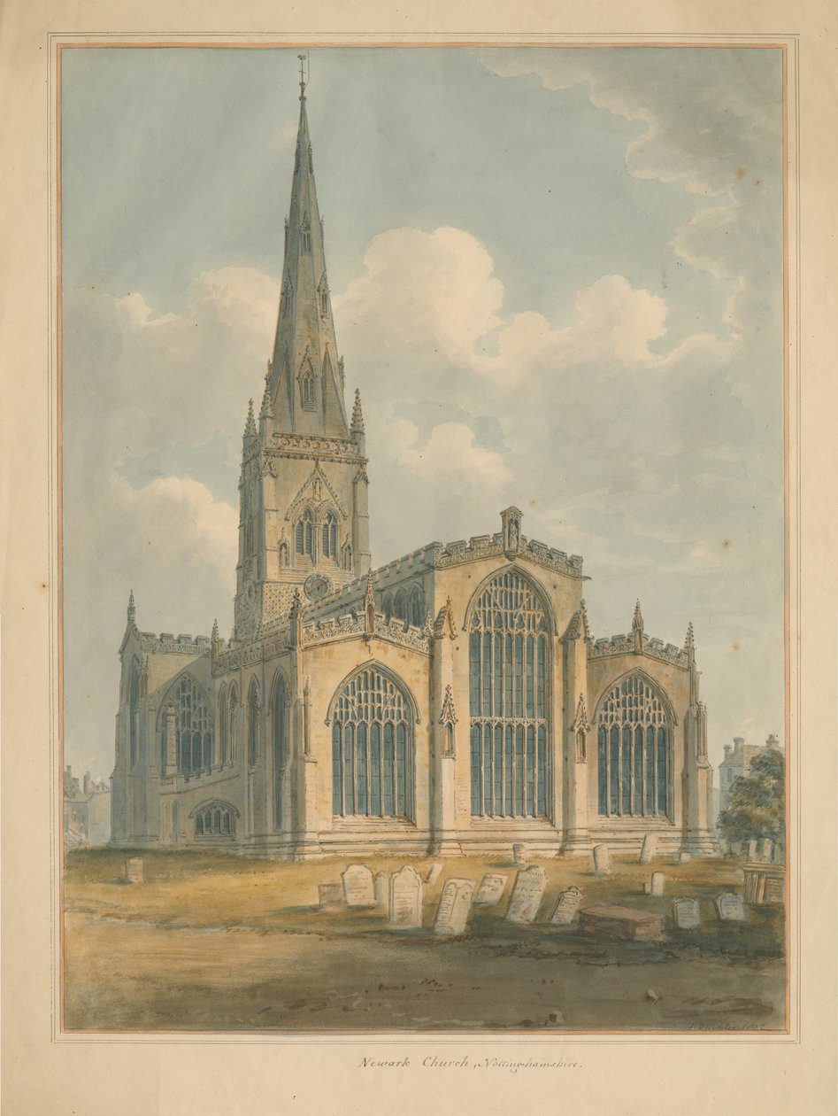 Nottinghamshire - Newark Church, 1802 tekijältä John Buckler
