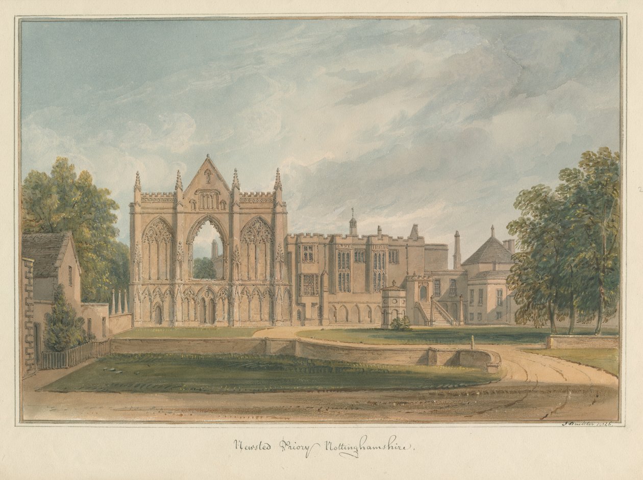 Nottinghamshire - Newsted Priory, 1826 tekijältä John Buckler