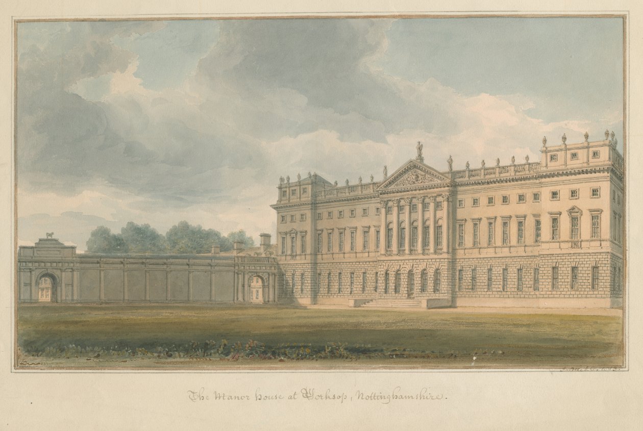 Nottinghamshire - Worksop - Manor House, 1813 tekijältä John Buckler
