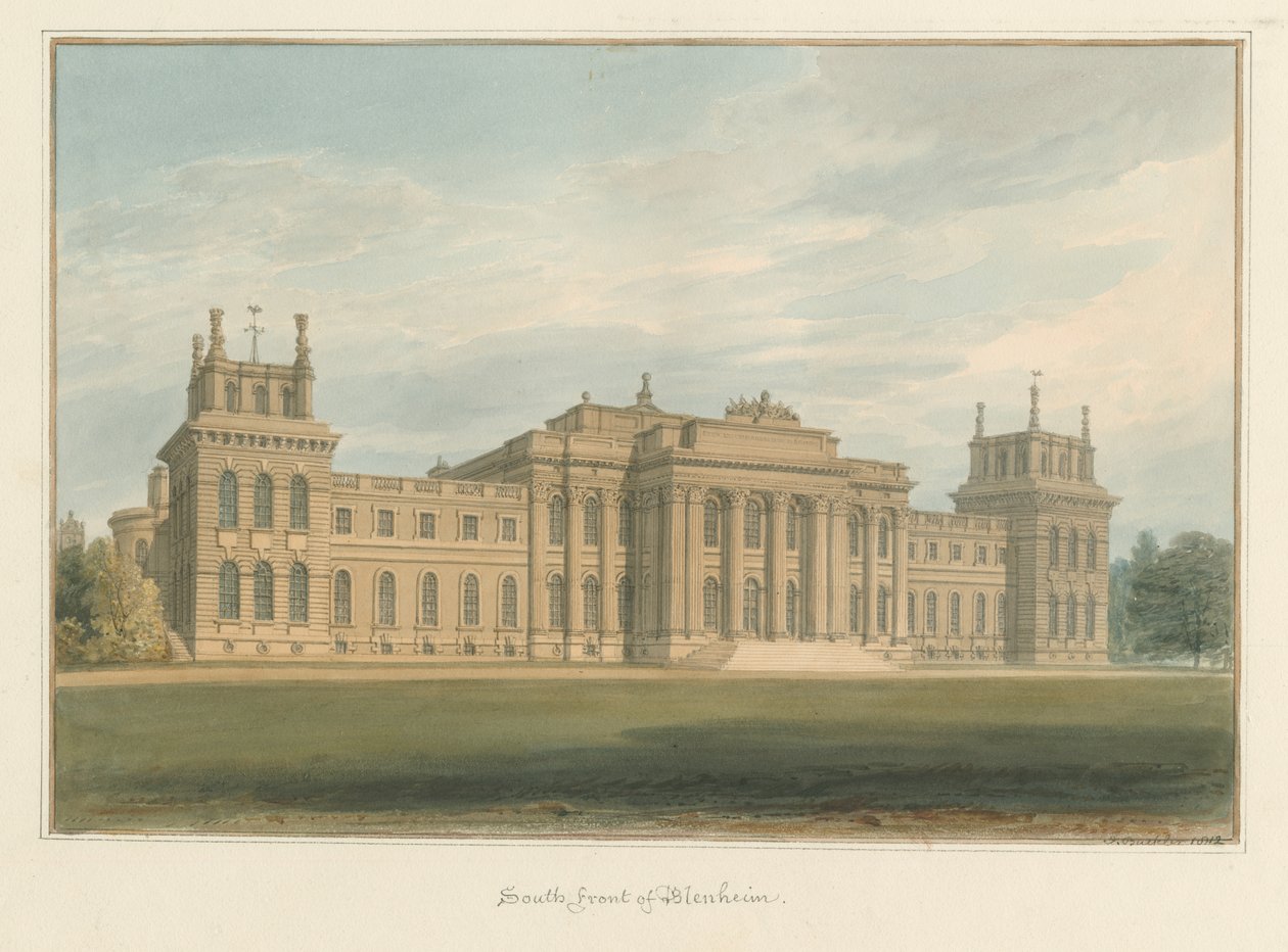 Oxfordshire - Blenheim [palatsi], 1812 tekijältä John Buckler