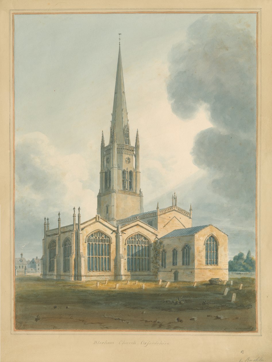 Oxfordshire - Bloxhamin kirkko, 1802 tekijältä John Buckler