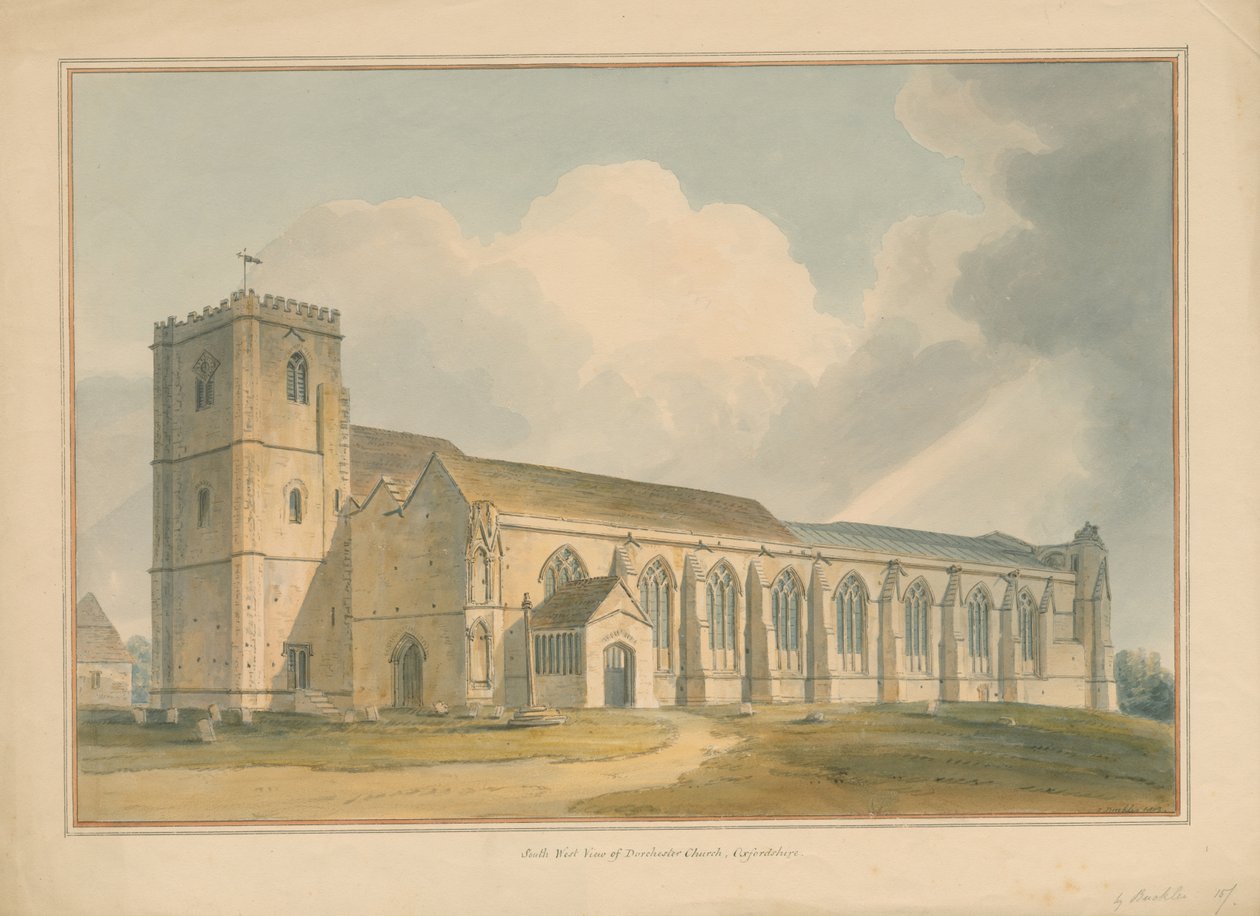 Oxfordshire - Dorchesterin kirkko, 1803 tekijältä John Buckler