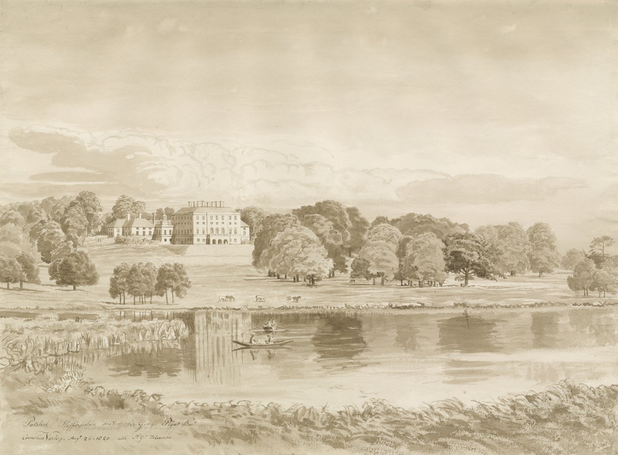 Patshull House: seepiapesupiirustus, 26. elokuuta 1820 tekijältä John Buckler