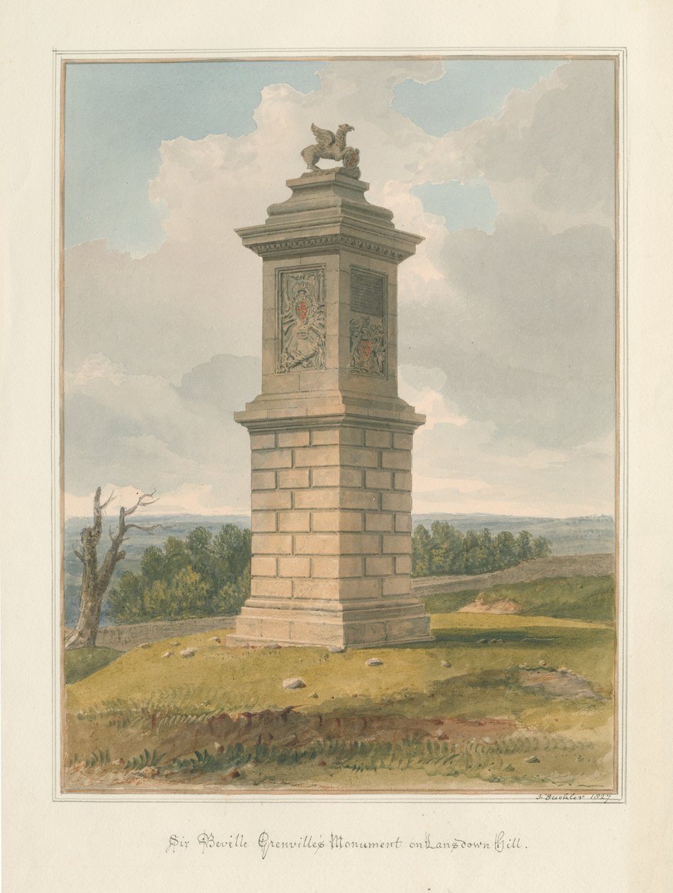 Somerset - Lansdowne Hill - Sir Beville Grenvillen muistomerkki, 1827 tekijältä John Buckler
