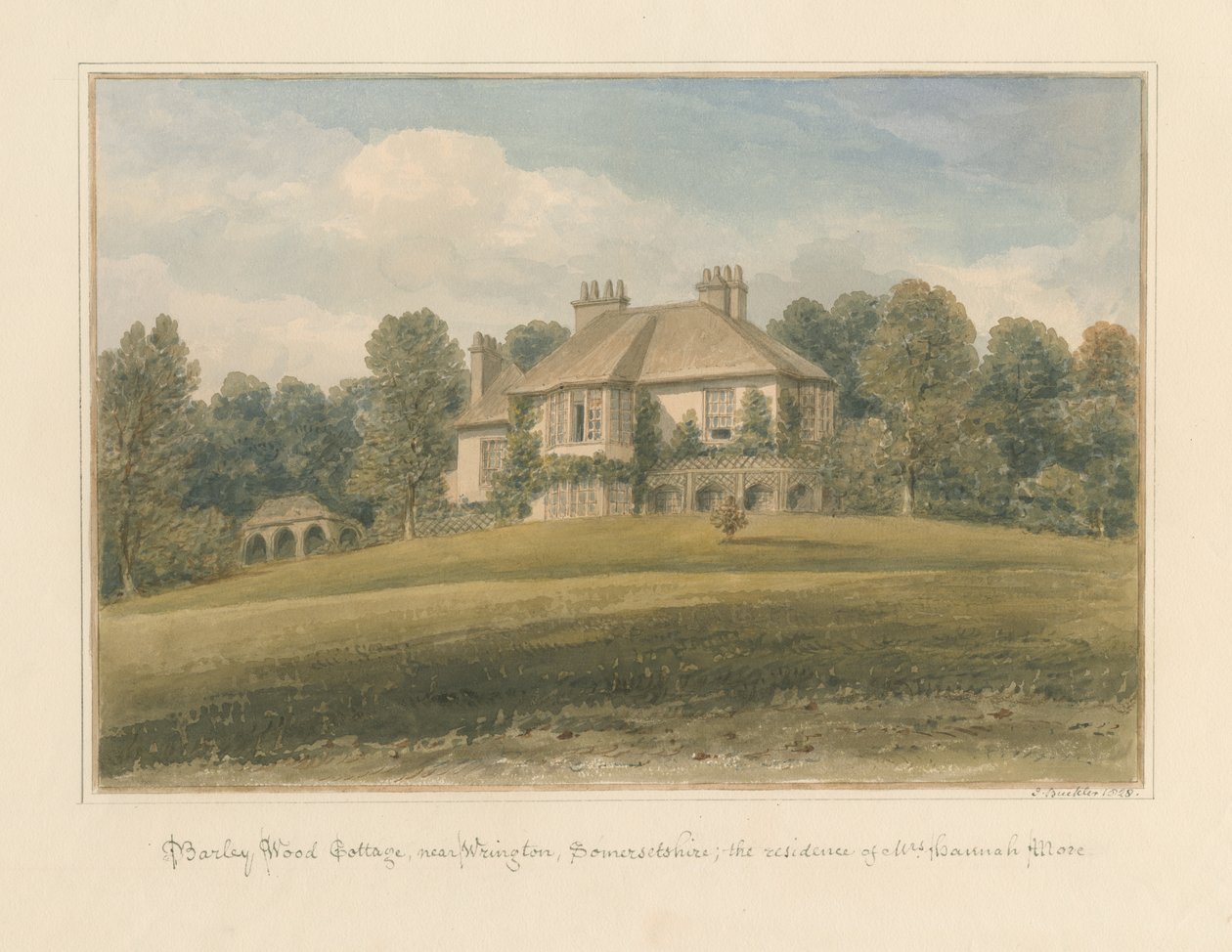 Somerset - Wrington - Barley Wood Cottage, 1828 tekijältä John Buckler