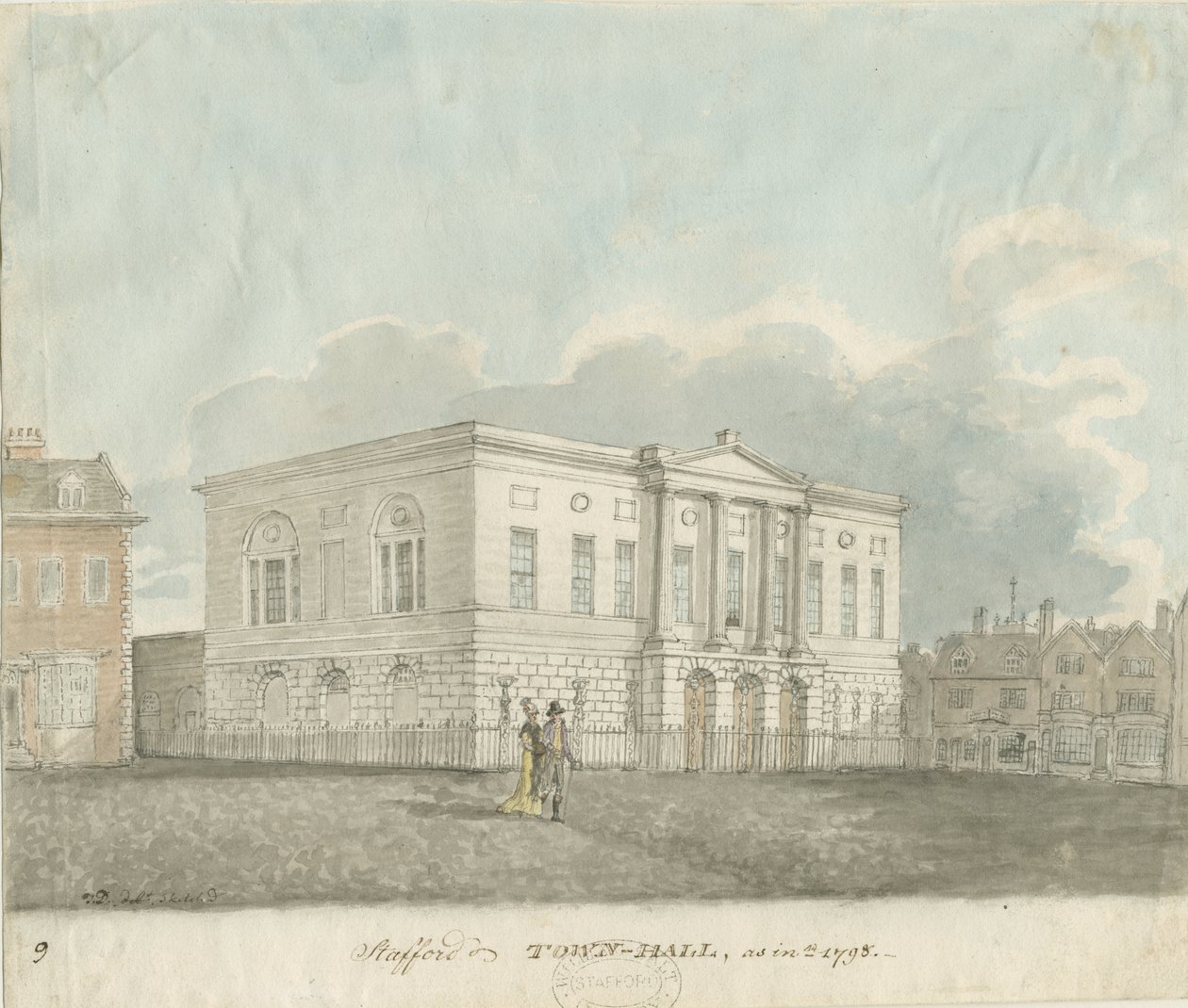 Stafford - Chetwynd House: seepiapiirros tekijältä John Buckler