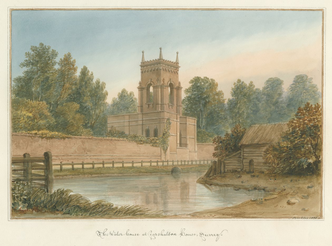 Surrey - Carshalton House - Vesitalo tekijältä John Buckler