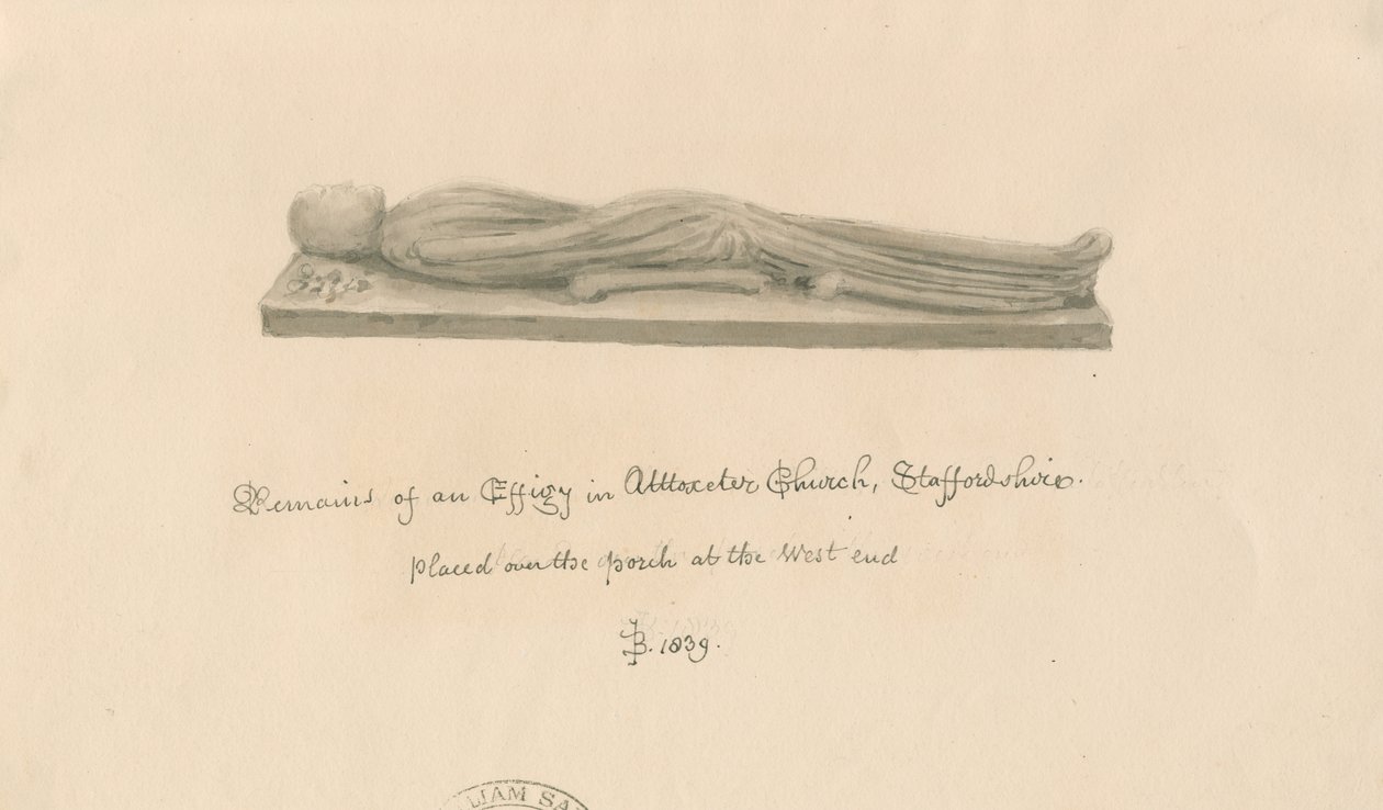 Uttoxeter Church - Effigy: seepiapesupiirros tekijältä John Buckler