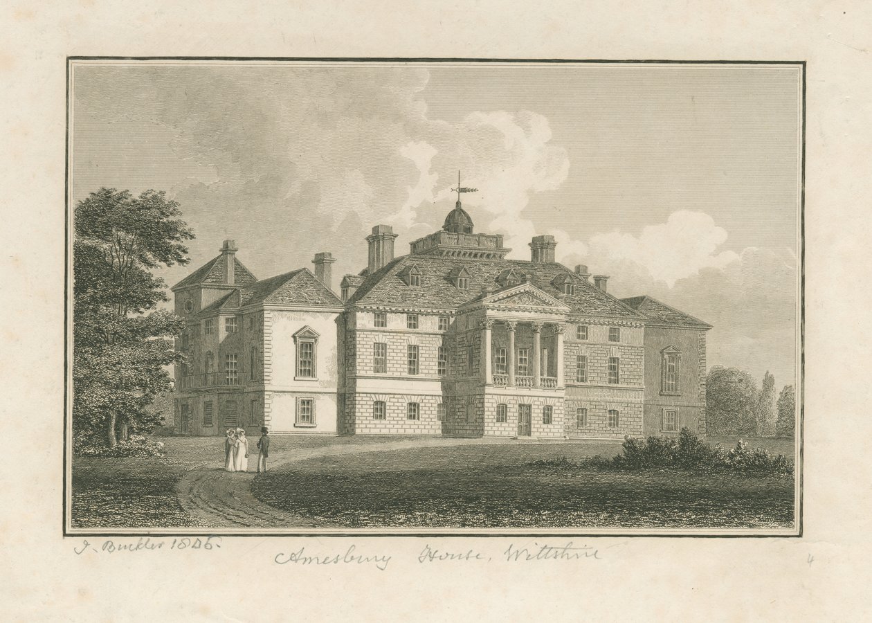 Wiltshire - Amesbury House: kaiverrus tekijältä John Buckler