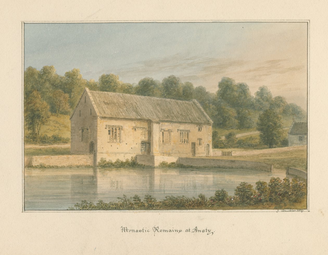 Wiltshire - Ansty - Luostarijäännökset, 1817 tekijältä John Buckler