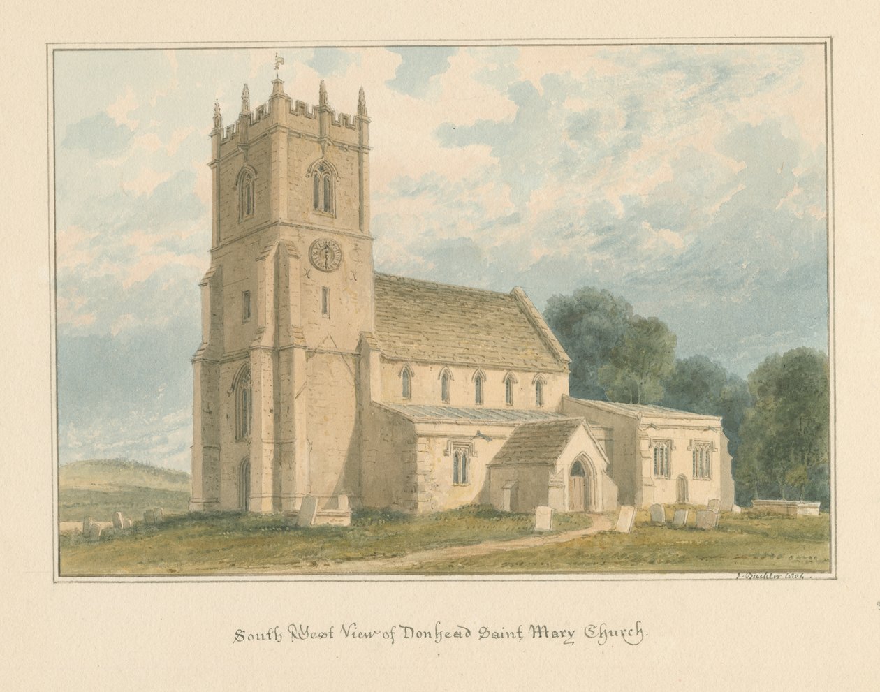 Wiltshire - Donhead Saint Mary Church, 1804 tekijältä John Buckler