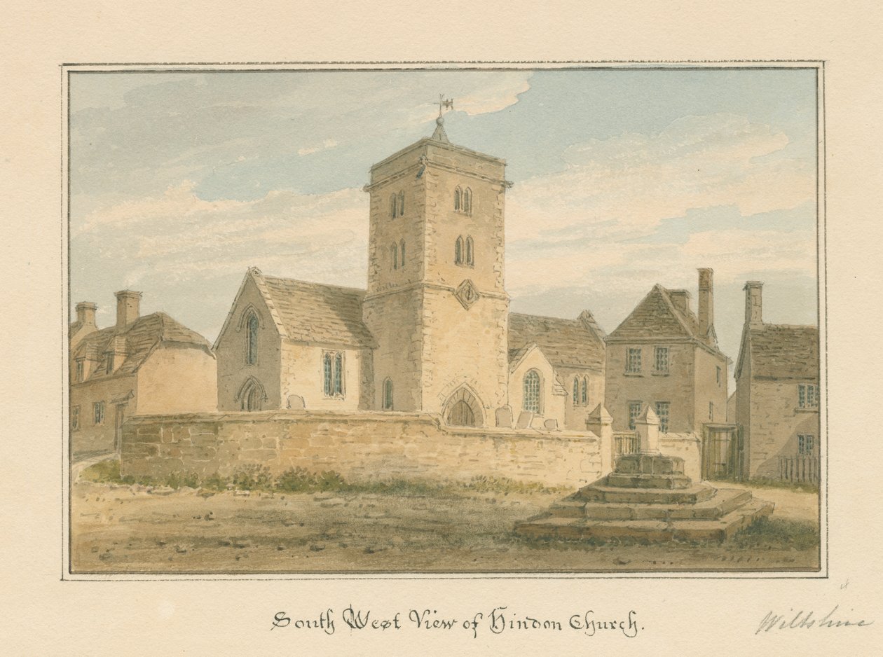 Wiltshire - Hindonin kirkko, 1804 tekijältä John Buckler