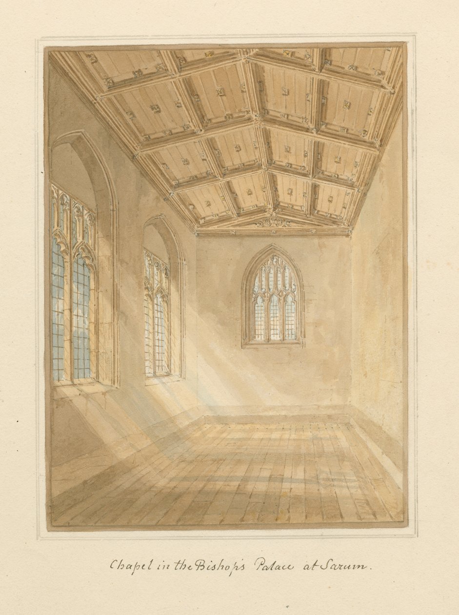 Wiltshire - Sarum - Kappelin sisustus piispan palatsissa, 1800 tekijältä John Buckler