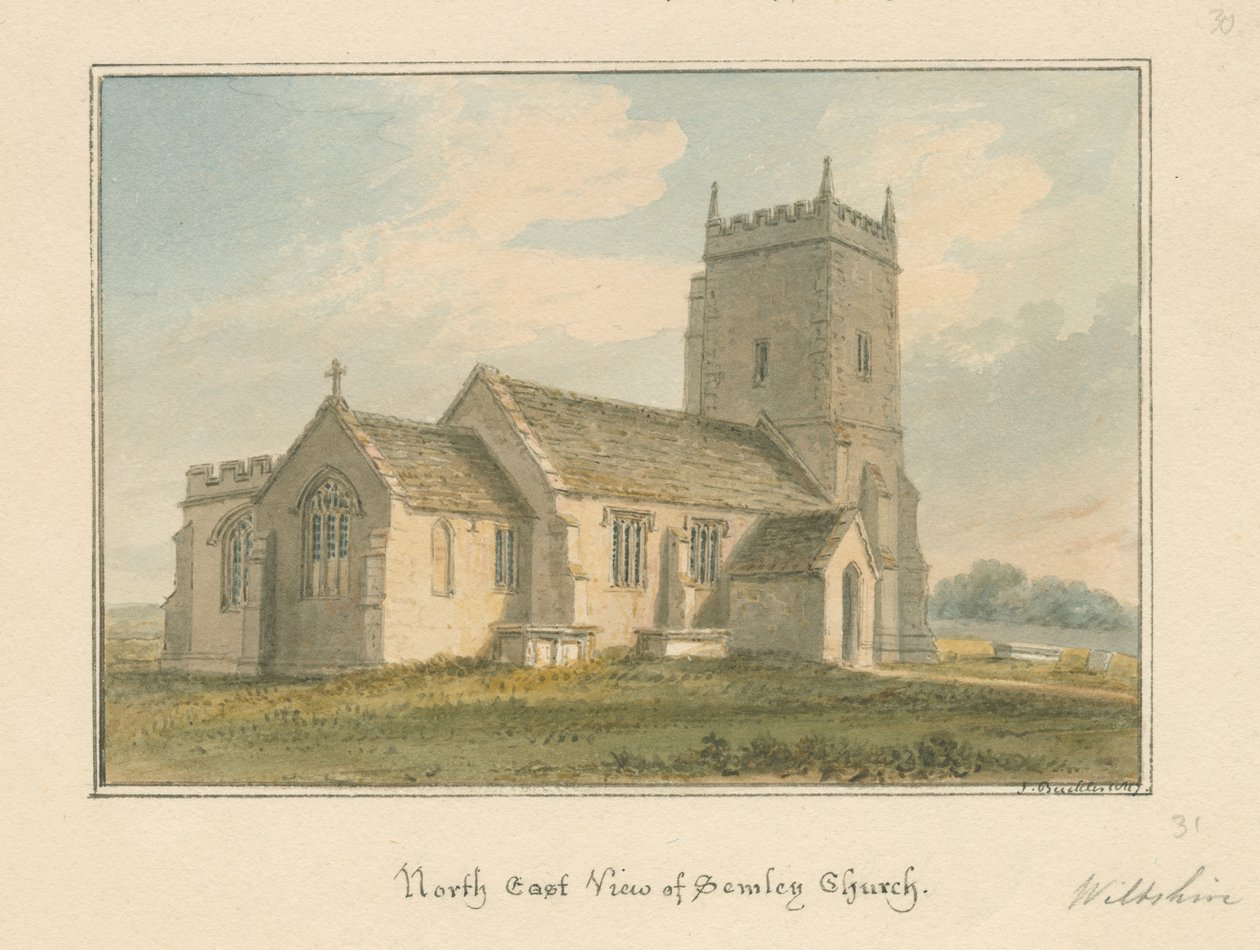 Wiltshire - Semley Church, 1817 tekijältä John Buckler