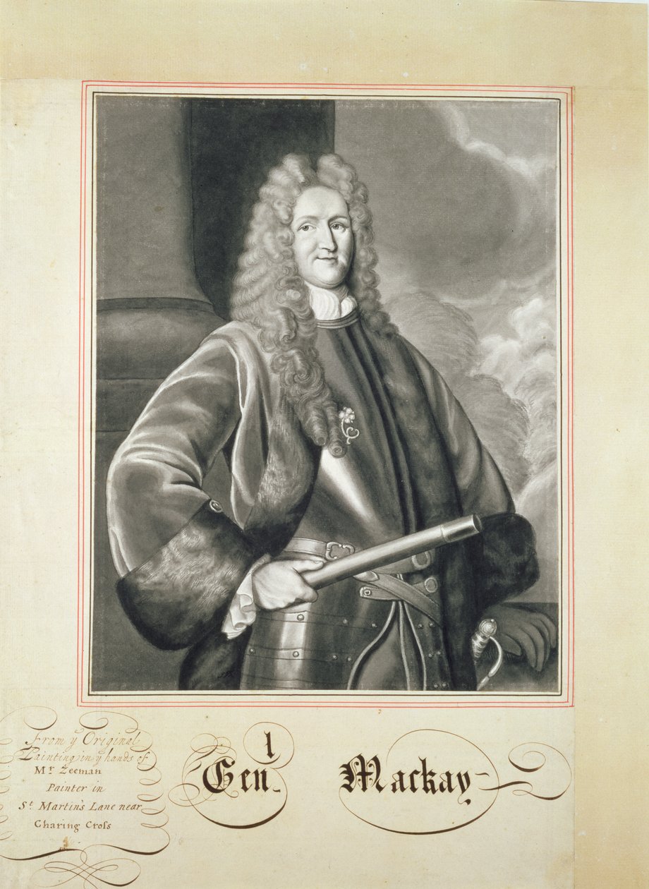 Hugh Mackayn muotokuva, 1600-luku (harjaa ja pese paperilla) tekijältä John Bullfinch