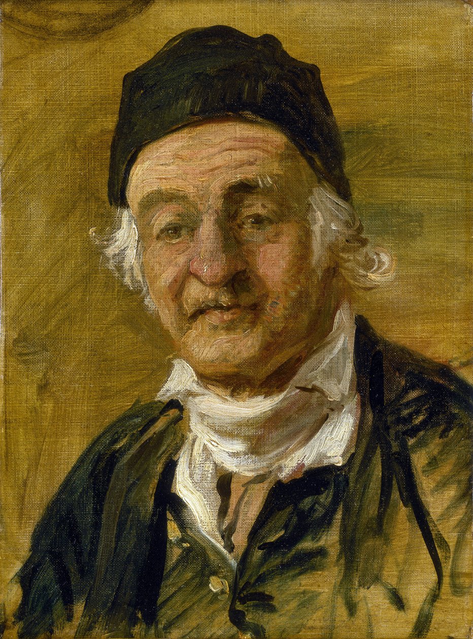 Muotokuva "kommodori" Samuel Wilkesistä, joka asui Greenwichin sairaalassa (Lontoo, Englanti), osallistui Trafalgarin taisteluun (1805), mutta hänen käyttämänsä nimitys kommodori on vain lempinimi. tekijältä John Burnet