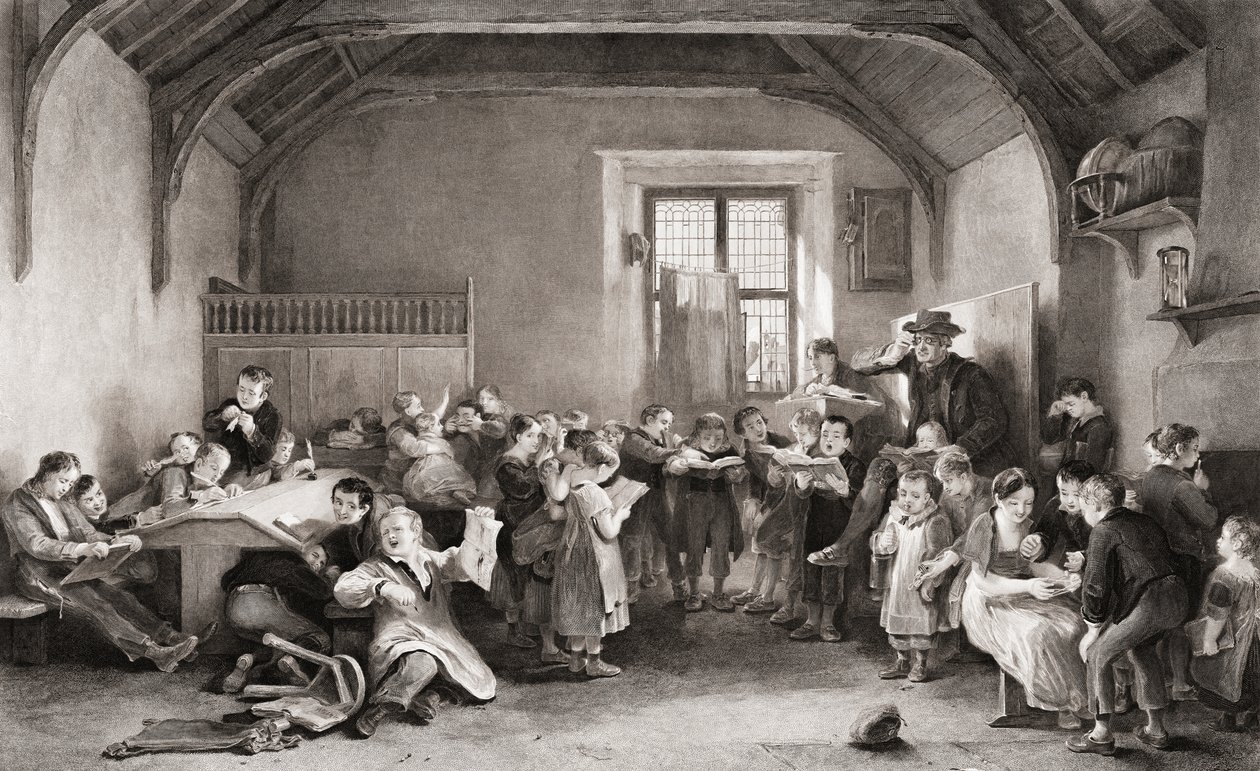 Koulu. 1800-luvulla. tekijältä John Burnet