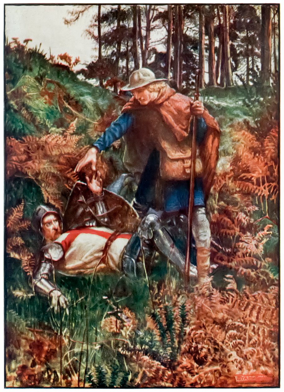 Faithful auttaa Christiania nousemaan hänen pudotuksensa jälkeen The Pilgrims Progress From This World, To That What Is To Come -sarjasta. John Bunyan (1628-1688) Byam Shaw