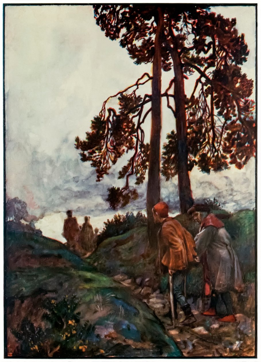 John Bunyanin "Pilgrimin edistyminen tästä maailmasta, siihen, mikä on tulossa" "Heikko ja pysähtymään valmis tuo takaperin" tekijältä John Byam Liston Shaw