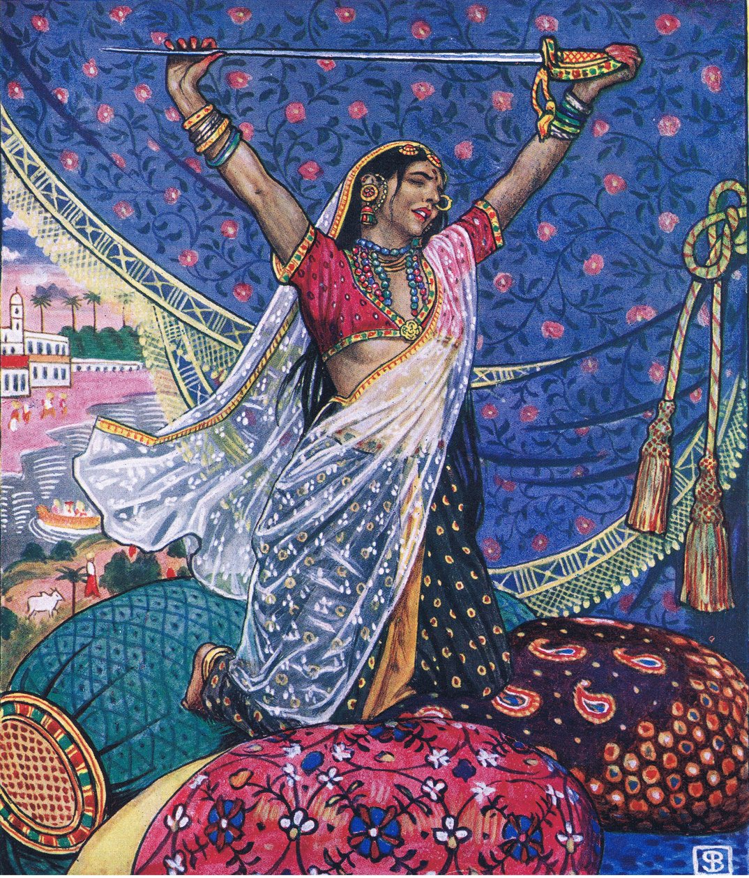 Vähemmän kuin pöly, kuvitus Kaman puutarhasta (ja muita sanoituksia Intiasta), 1920 tekijältä John Byam Liston Shaw