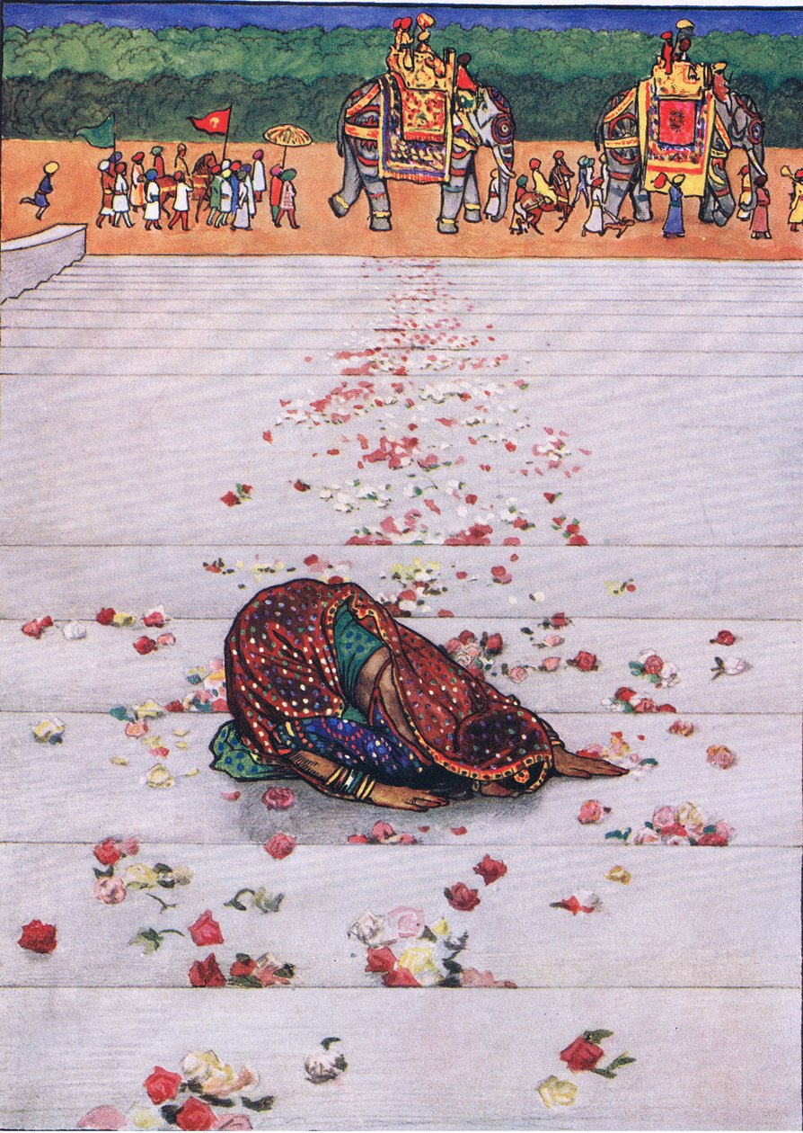 Laulu omistautuneesta orjasta, kuvitus teoksesta "The Garden of Kama tekijältä John Byam Liston Shaw