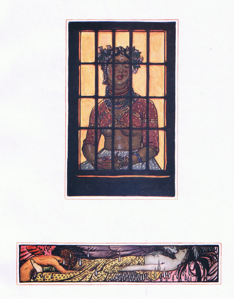 Lilavantin tarina, kuvitus Kaman puutarhasta (ja muita sanoituksia Intiasta), 1920 tekijältä John Byam Liston Shaw
