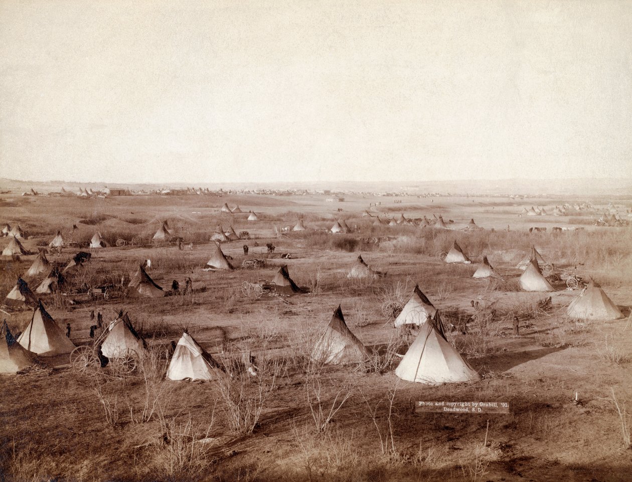 John Grabillin Lakota Tribal Village vuonna 1891 tekijältä John C. H. Grabill