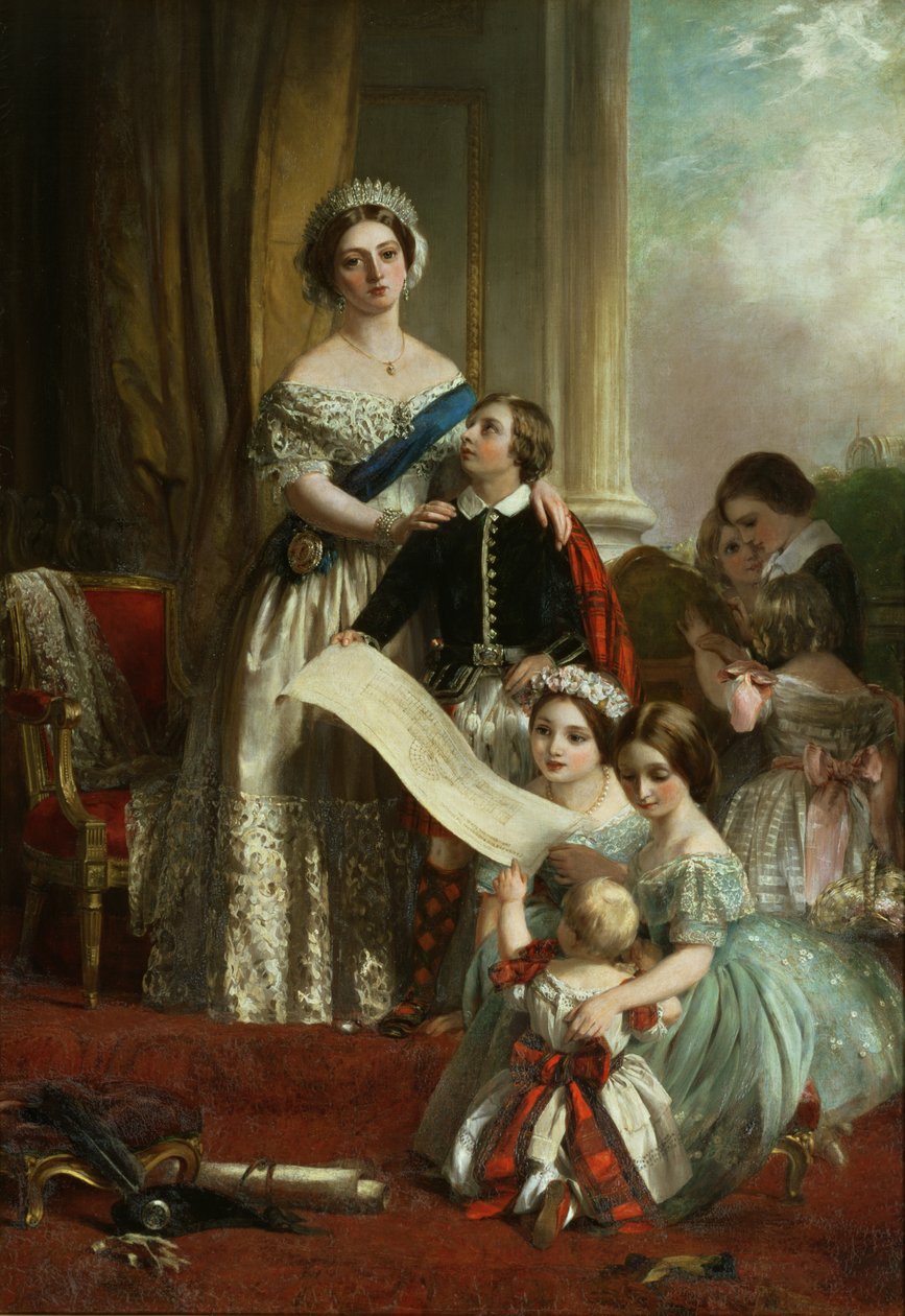 Huonekalut ja erilaiset esineet 1100- ja 1300-luvuilta tekijältä John Callcott Horsley
