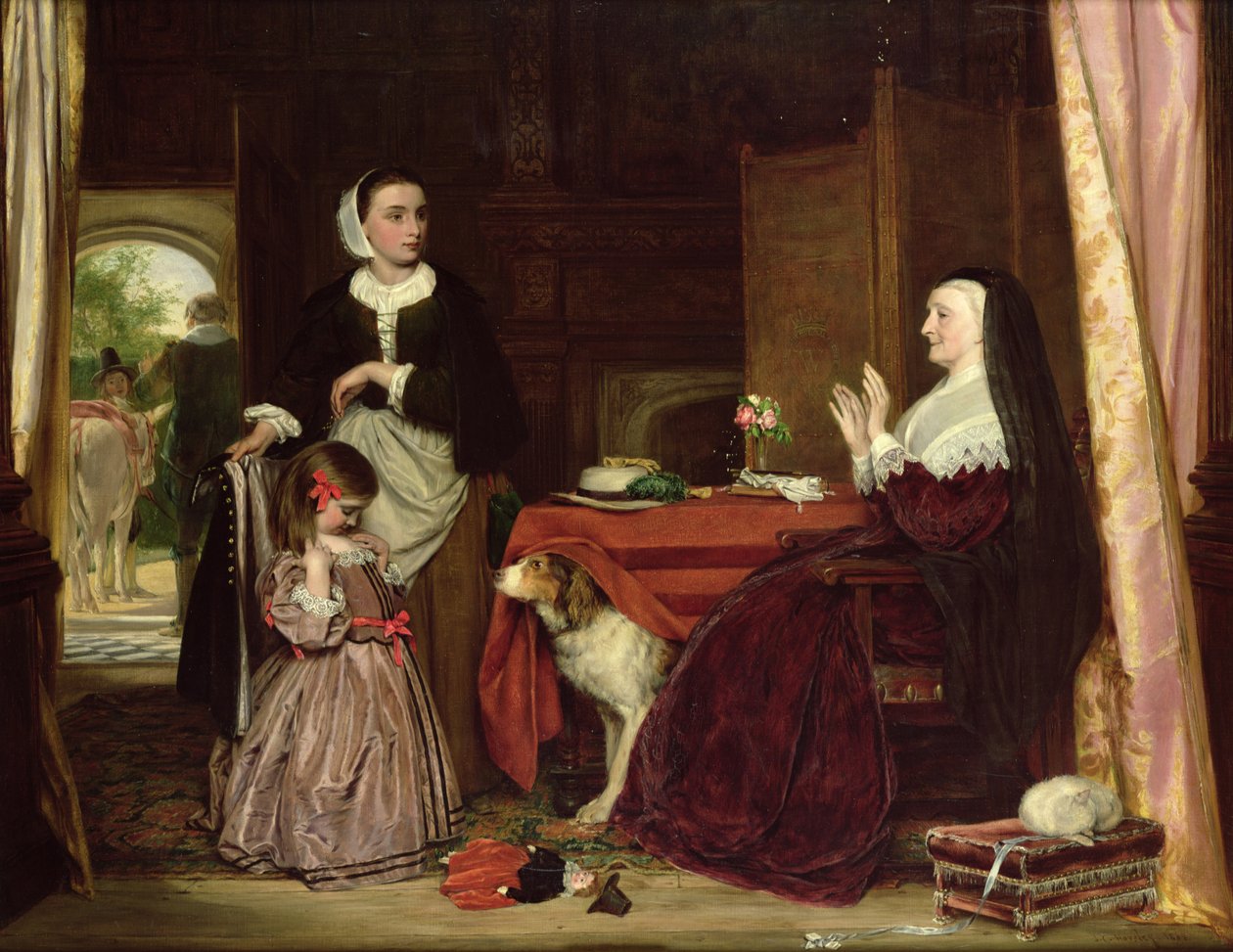 Uusi mekko, 1865 tekijältä John Callcott Horsley