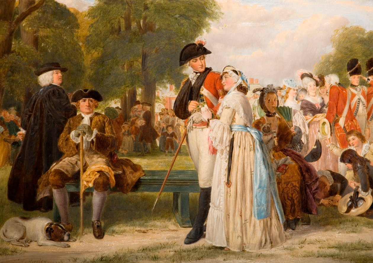 Maailman unohtaminen - Sunnuntai-iltapäivä Kensington Gardensissa, 1877 tekijältä John Callcott Horsley