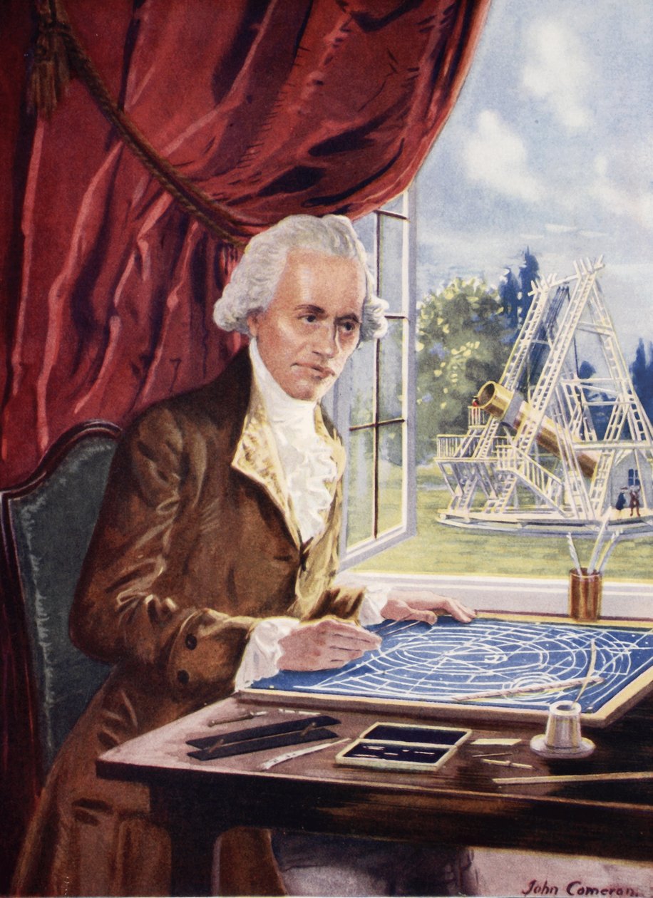 William Herschel töissä Observatory Housessa, Sloughissa tekijältä John Cameron