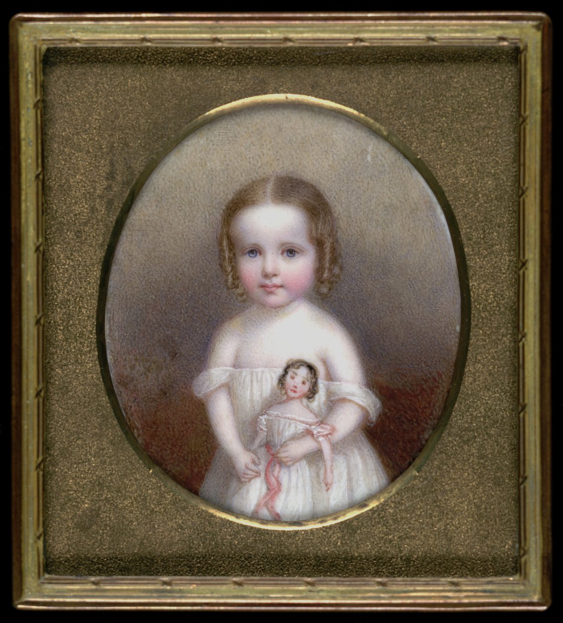 Pieni tyttö nuken kanssa, n. 1854. tekijältä John Carlin