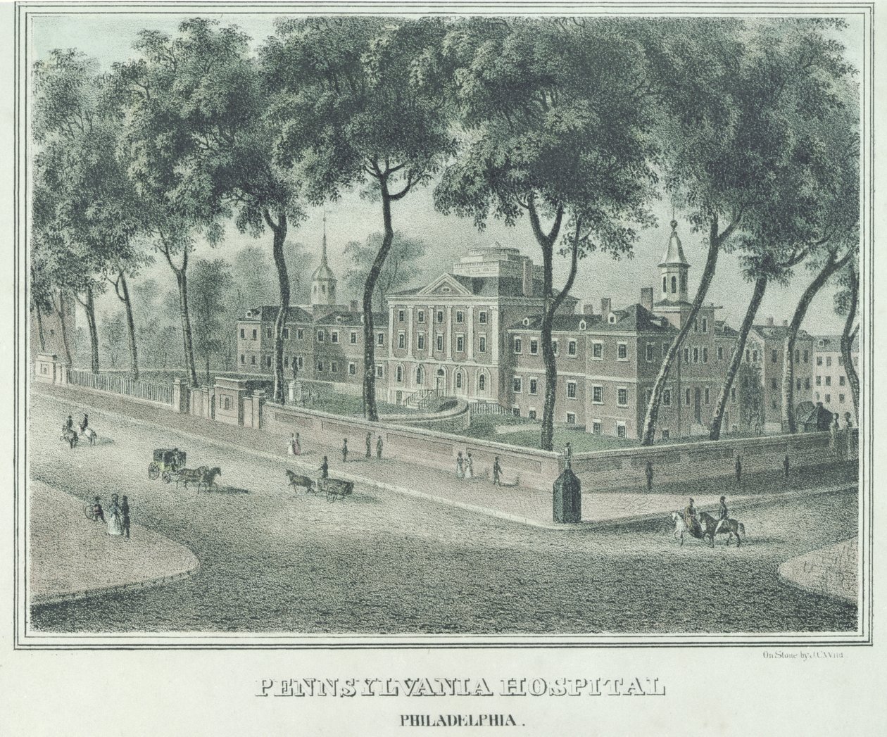 Pennsylvania Hospital, 1838 tekijältä John Caspar Wild