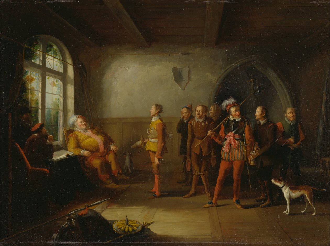 Falstaff ja alokkaat, elokuvasta "Henrik IV, osa II". tekijältä John Cawse