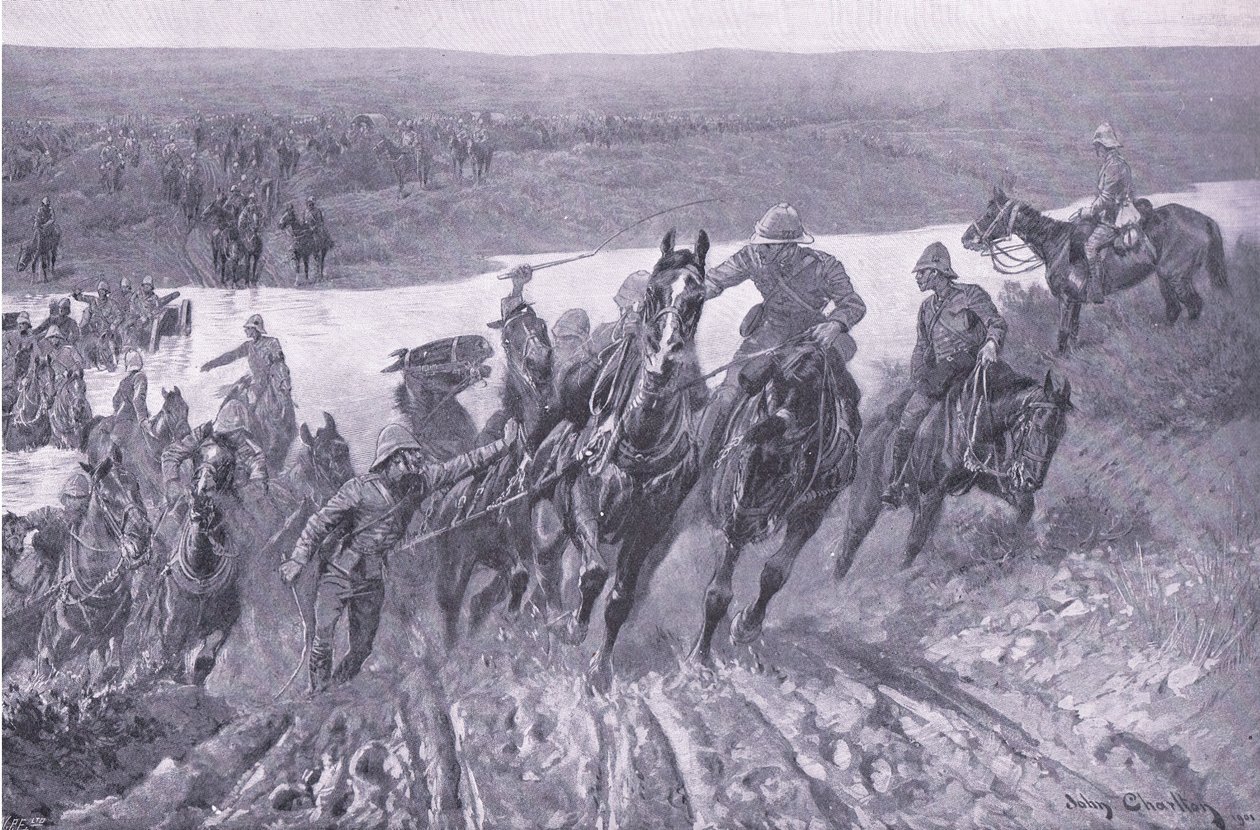 Tykistö ryöstää kaledonia Kareepoort Driftissä, kuva elokuvasta After Pretoria: The Guerilla War, 1902 tekijältä John Charlton