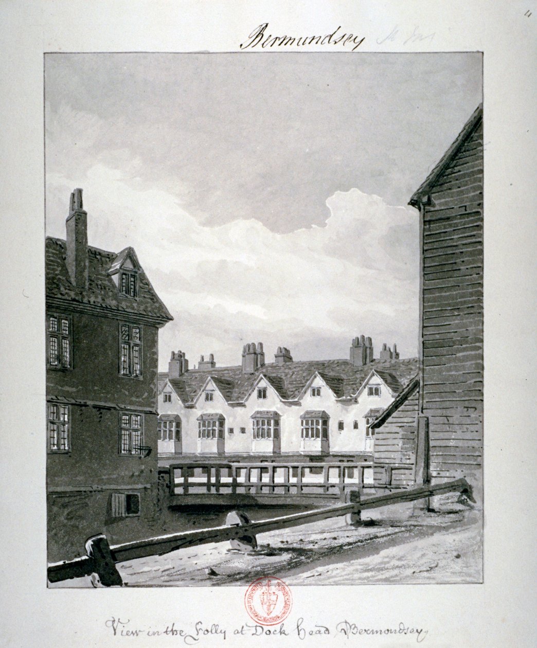 Dockhead Folly, Bermondsey, Lontoo, 1820 tekijältä John Chessell Buckler