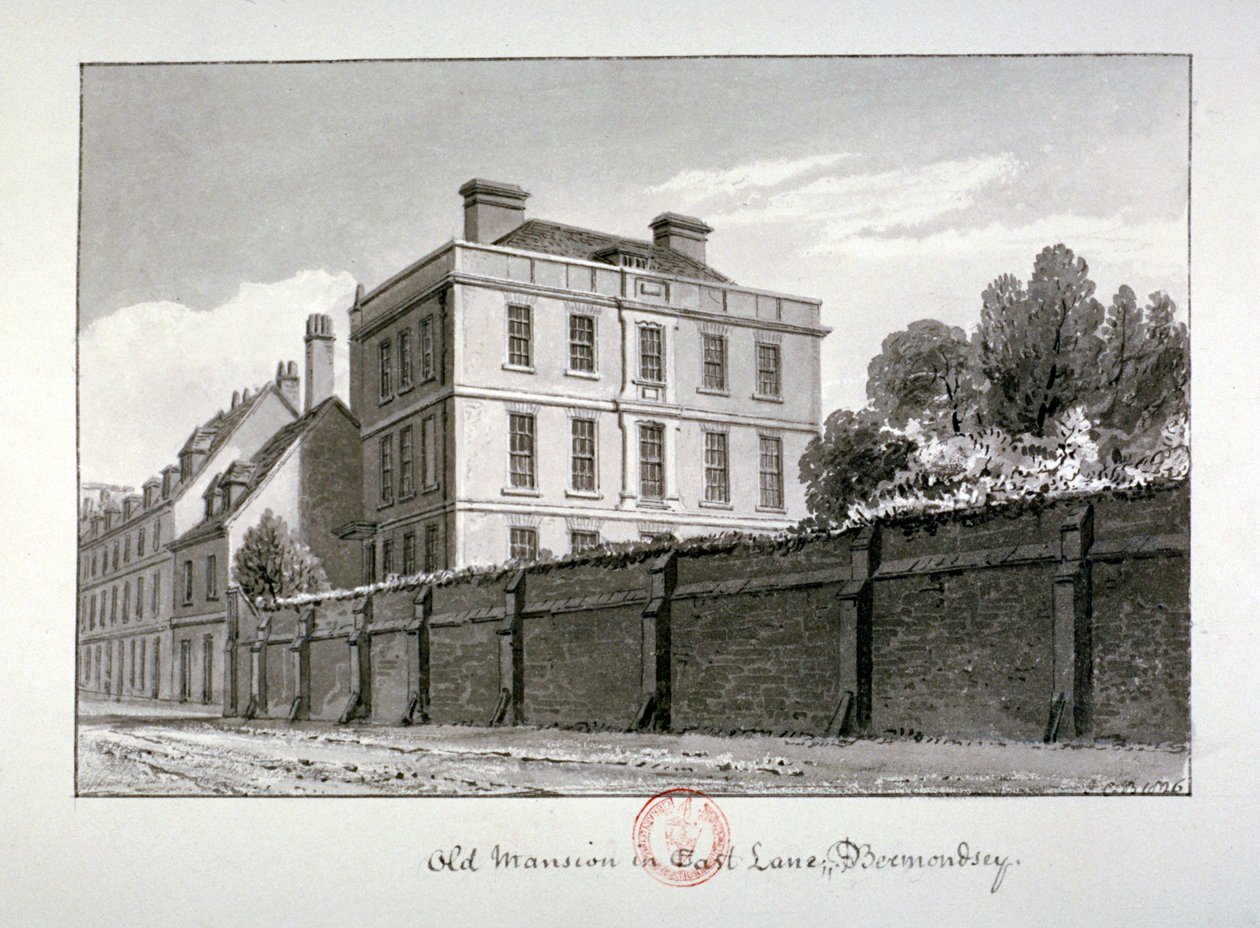East Lane, Bermondsey, Lontoo, 1826 tekijältä John Chessell Buckler