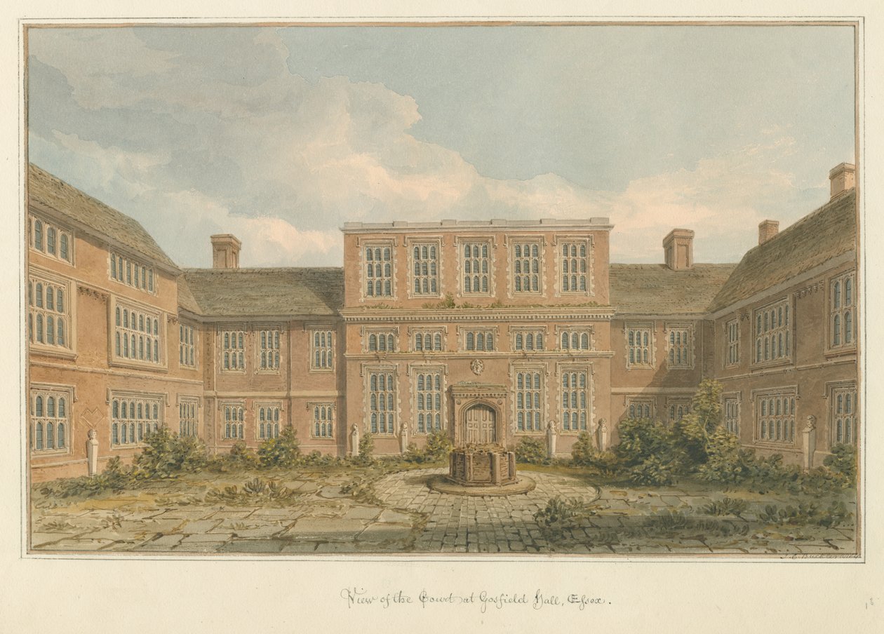 Essex - Gosfield Hall - Tuomioistuin tekijältä John Chessell Buckler