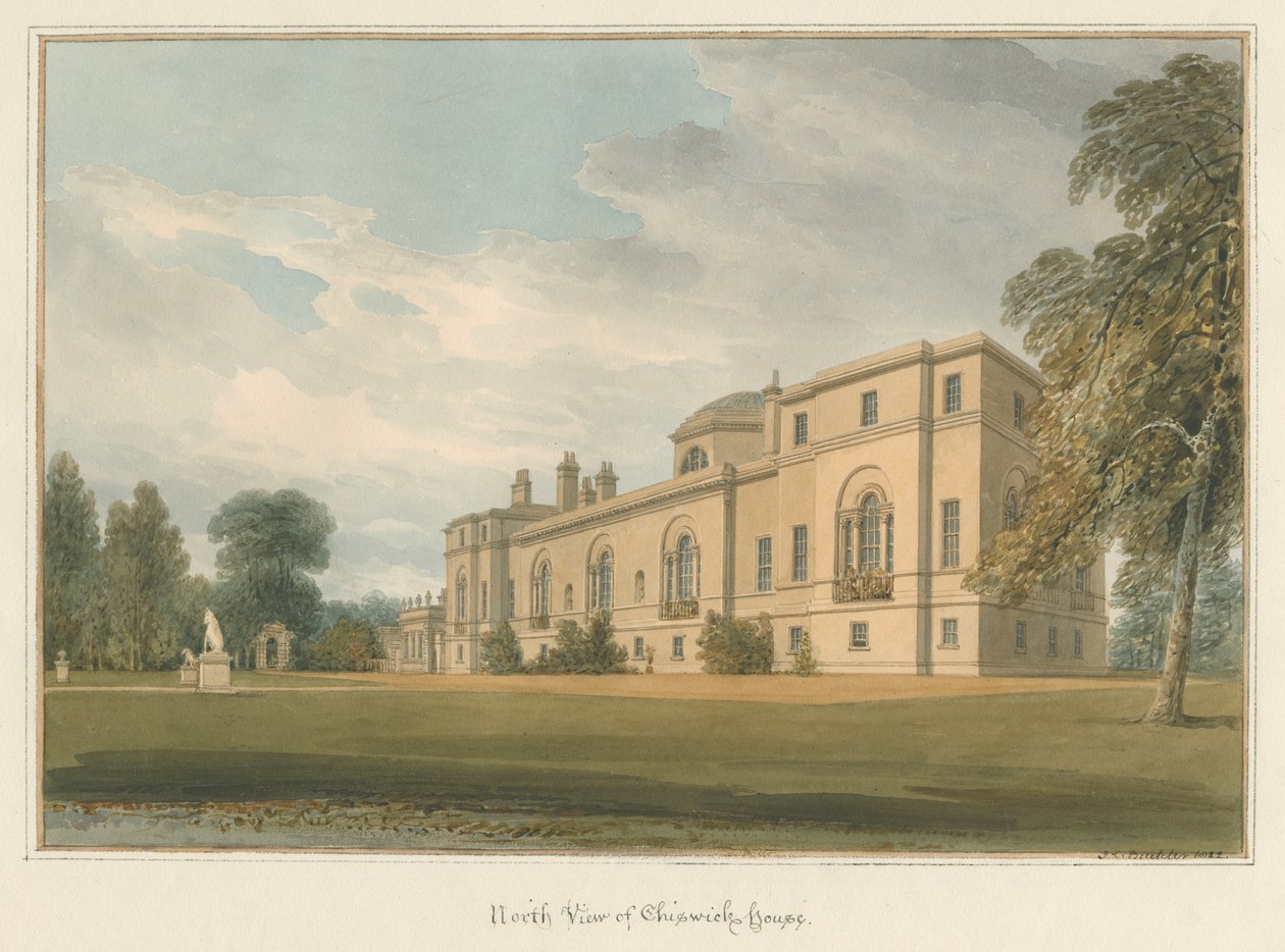 Middlesex - Chiswick House, 1822 tekijältä John Chessell Buckler
