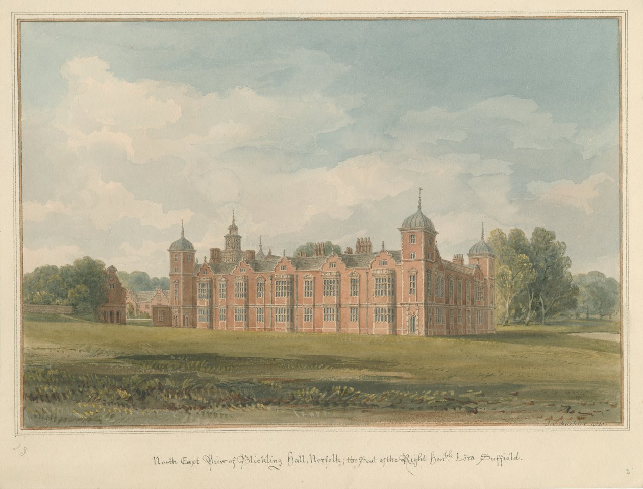 Norfolk - Blickling Hall, 1820 tekijältä John Chessell Buckler