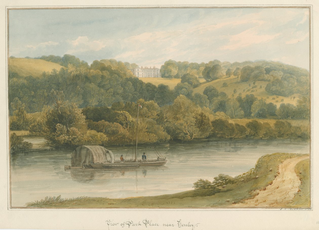 Oxfordshire - Henley upon Thames - Park Place, 1826 tekijältä John Chessell Buckler
