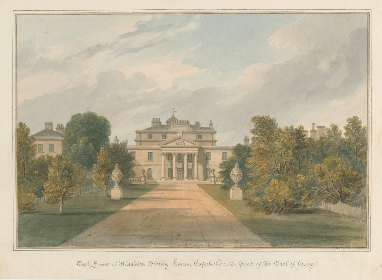 Oxfordshire - Middleton Stoney House, 1827 tekijältä John Chessell Buckler
