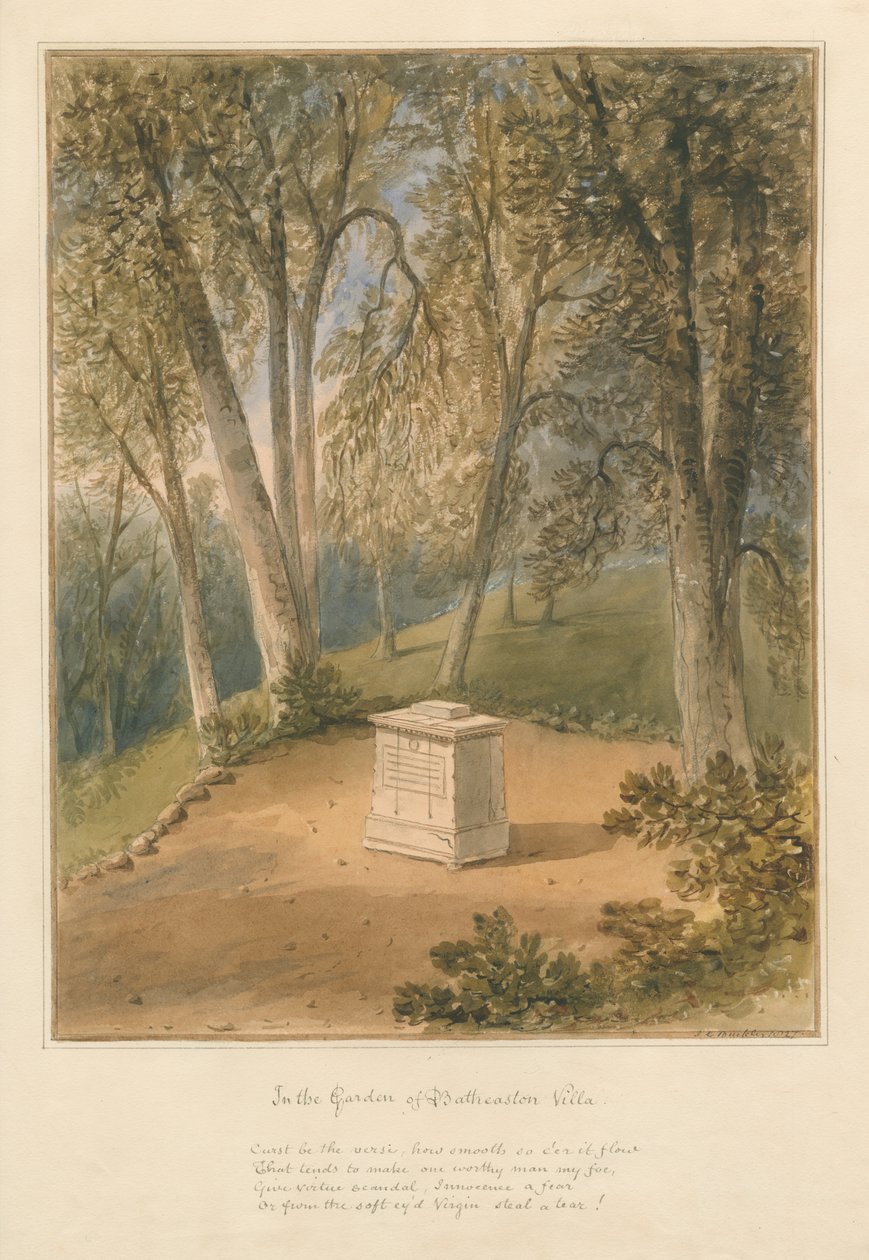 Somerset - Batheaston Villa Garden, 1827 tekijältä John Chessell Buckler