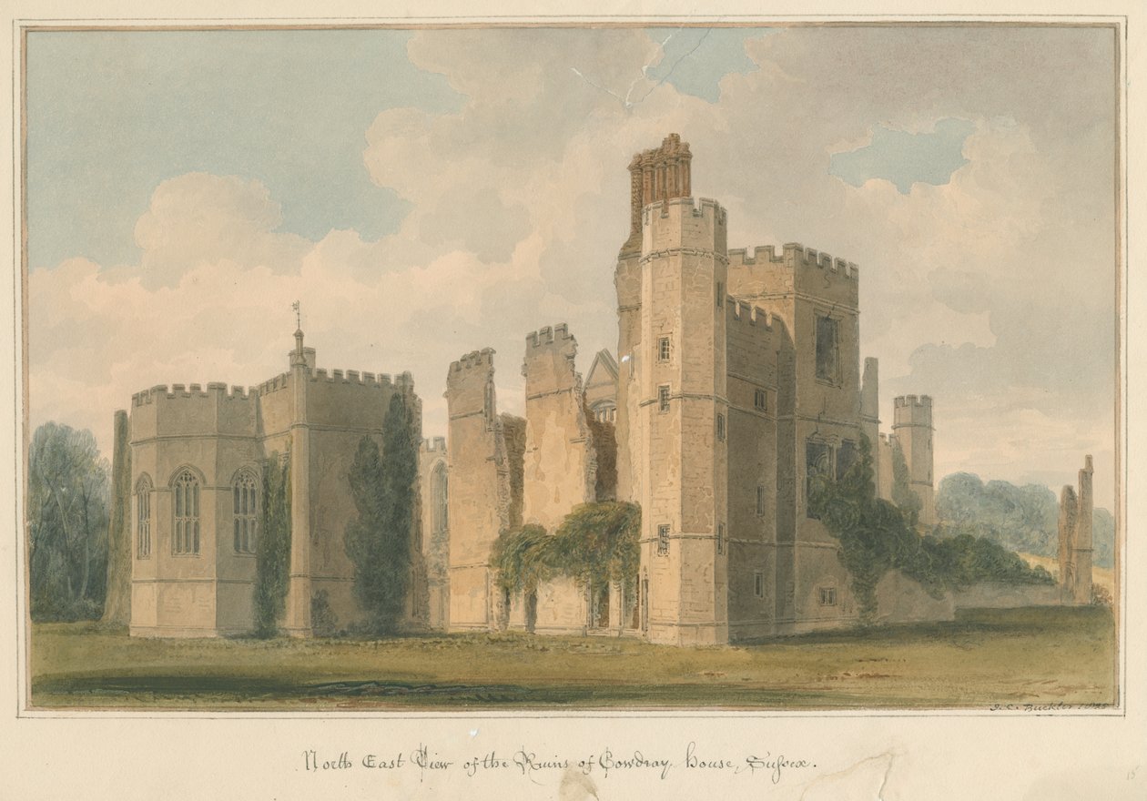 Sussex - Cowdray House, 1825 tekijältä John Chessell Buckler