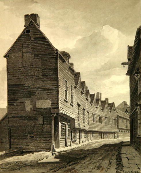 Näkymä Follysta Dockheadissa, Bermondseyssa tekijältä John Chessell Buckler
