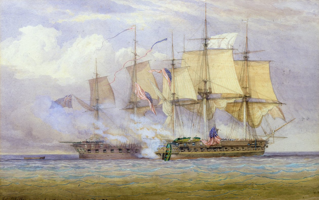 HMS "Shannonin" ja amerikkalaisen "Chesapeake"-aluksen välinen voiton hetki 1. kesäkuuta 1813, 1857. tekijältä John Christian Schetky