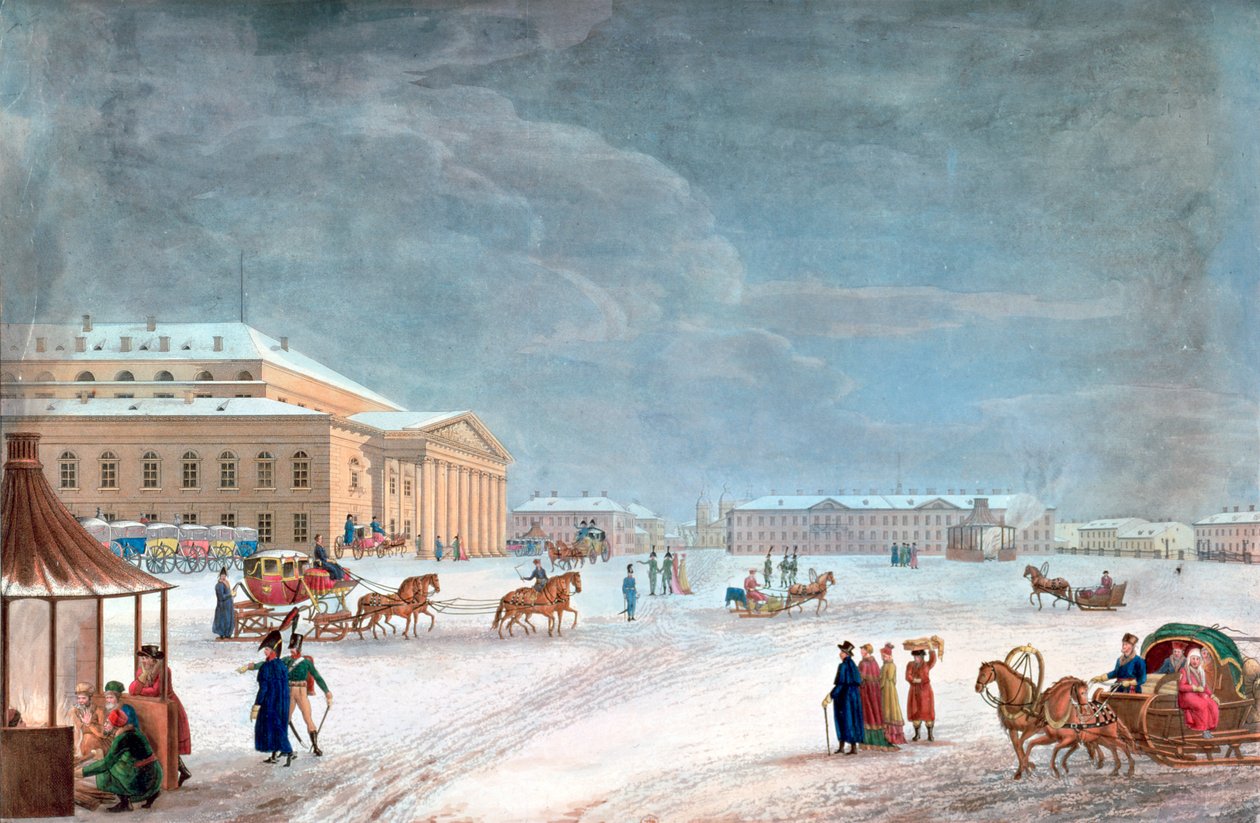 "La plaça i el Gran Teatre de Sant Petersburg", 1817 tekijältä John Clark